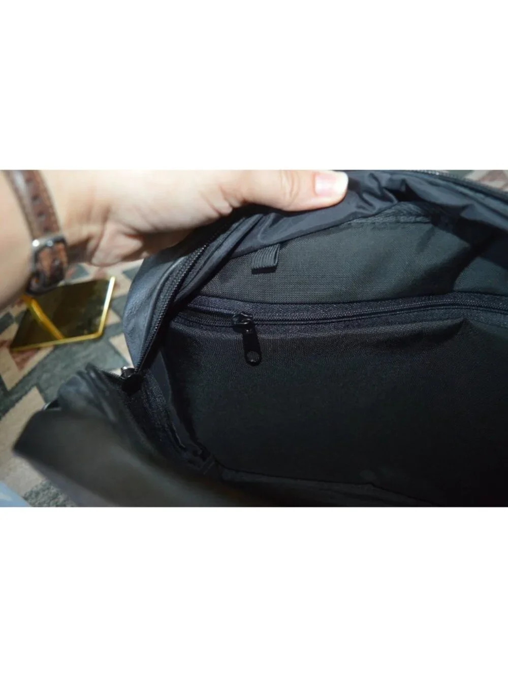Vintage Genuine Leather Black Crossbody Satchel Travel Bag Handcrafted in Ohio